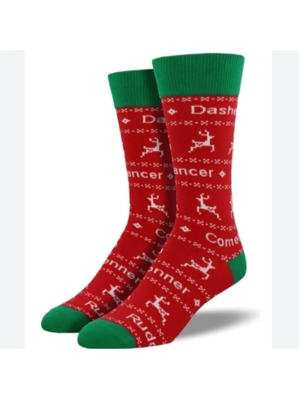 Socksmith Men's Christmas Reindeer Socks Fits Sock Size 10-13 - New With Tags